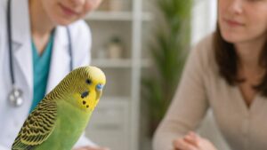 Papagalul stă umflat și este apatic: semne că trebuie consultat de veterinar